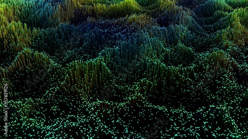 Big data abstract grid background, sea of information visualization loop