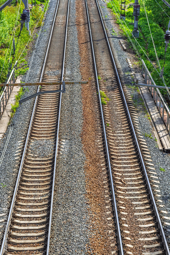 Rails of the railway.