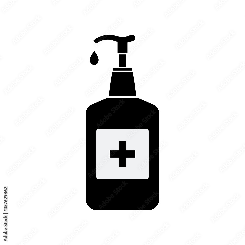 Hand sanitizer pump bottle sign. Vector illustration Hand sanitizer pump bottle sign. Vector illustration