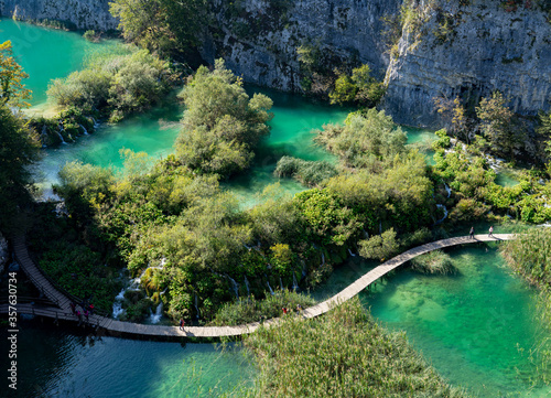 Plitvice Lakes S Morning Autum photo