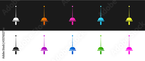 Set Fencing icon isolated on black and white background. Sport equipment. Vector Illustration.