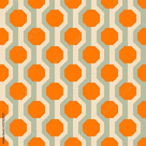 Retro seamless pattern from the 50s and 60s. Seamless abstract Vintage background in sixties style. Vector illustration