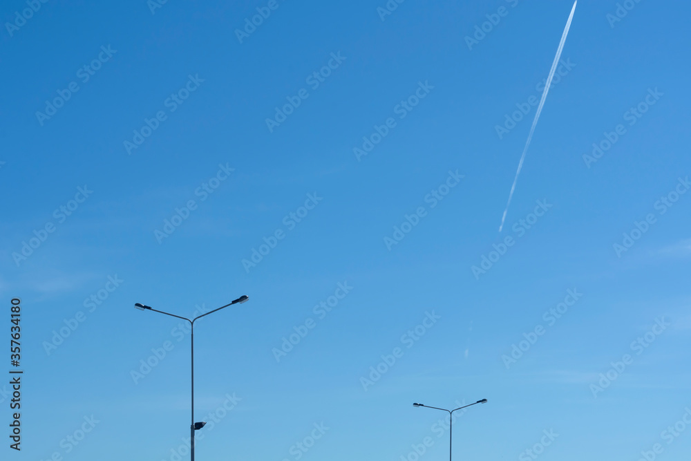 Modern street lights for street lighting at night. Modern street lights for street lighting at night.