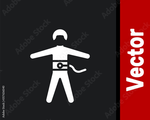 White Bungee jumping icon isolated on black background. Vector Illustration.