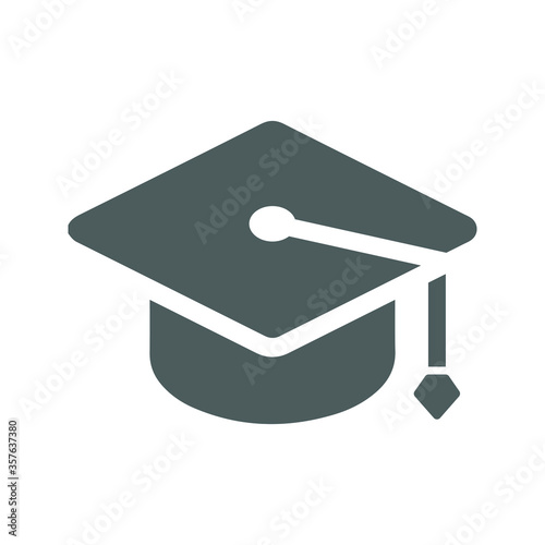 Graduation cap, mortarboard gray icon
