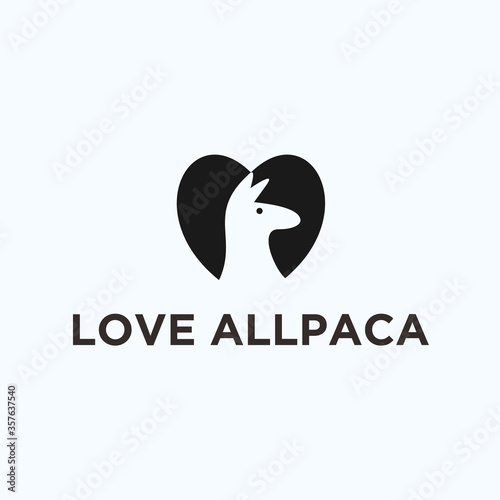 alpaca love logo. llama icon