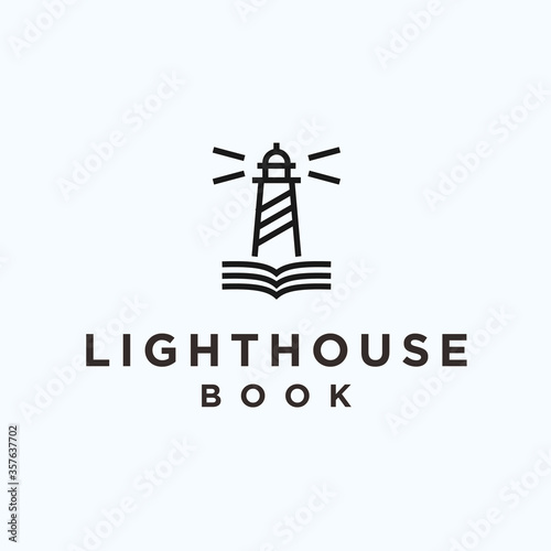 lighthouse book logo. lighthouse icon