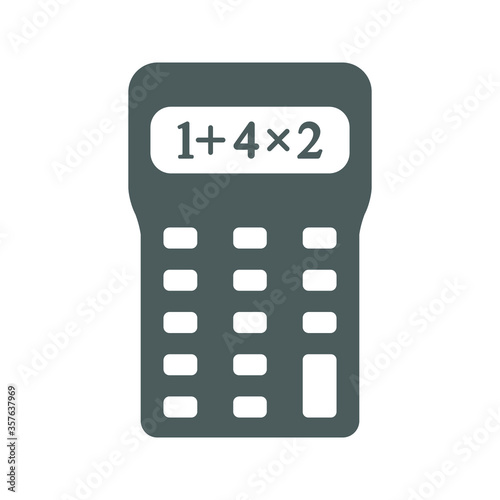 Calculator gray color icon, calculating device