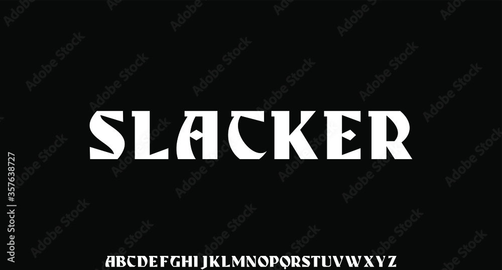 slacker, vintage display font alphabet vector