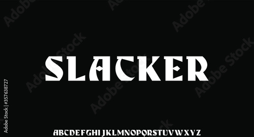 slacker, vintage display font alphabet vector