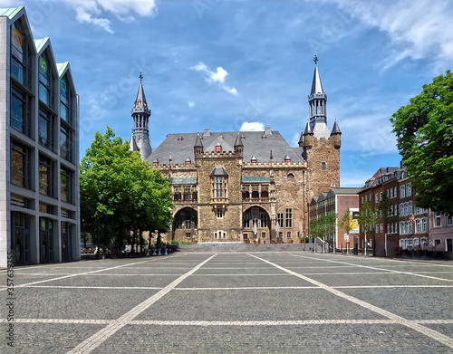 Beautiful historic town hall in Aachen in Germany