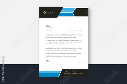 Modern Creative & Clean business style letterhead of your corporate project design.set to print with vector & illustration	
