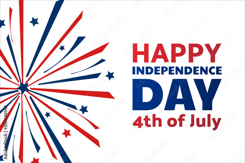 Obraz premium Independence Day in United States of America, USA. 4th of July. Holiday concept. Template for background, banner, card, poster with text inscription. Vector EPS10 illustration.