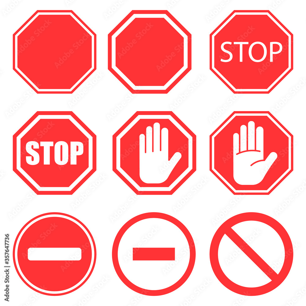 Stop sign. Stop icon isolated on white background. Vector illustration.