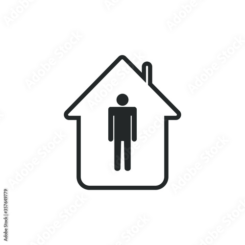 Man in house vector icons on white background.
