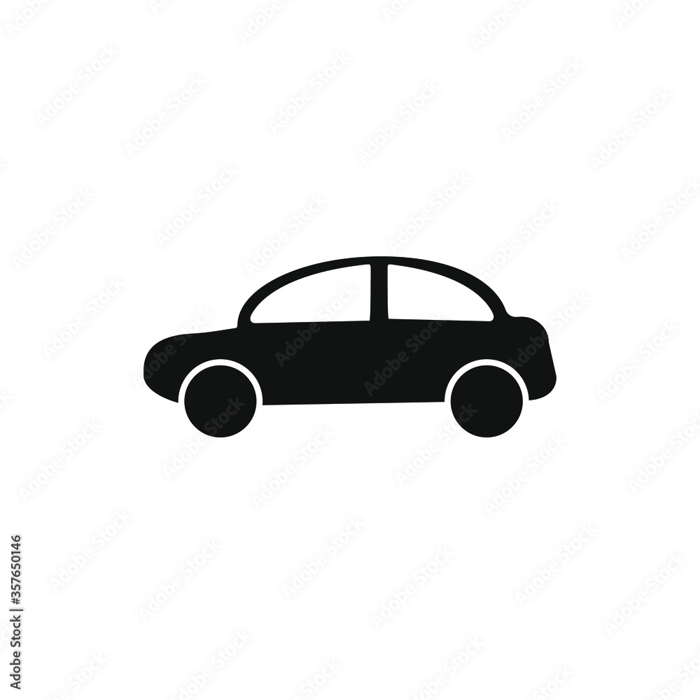 car icon, black color on a white background, vector illustration
