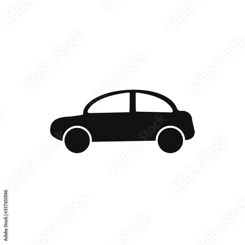 car icon, black color on a white background, vector illustration 