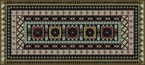 Abstract geometric tribal print, Tonga Islands. Tapa Bark Wall Art, Ethnic Islanders Wall Decor. Fiji Ethnography design. Tapa cloths fijian masi melanesia. Aboriginal carpet, mat, vector clipart