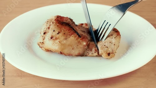 Delicious fried chicken steak on a plate.