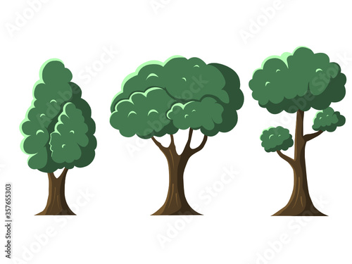 Vector tree set isolated on white background  illustration 