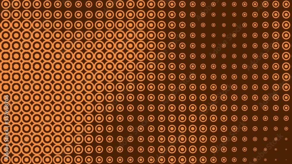 Brown vintage halftone motion background animation with concentric circles. Looping and full HD.