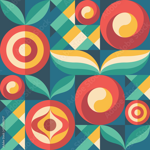 Tapety Jedzenie  background-fruits-and-green-leaves-nature-abstract-geometric-seamless-pattern-decorative-ornament-in-flat-design-style-ripe-harvest-banner-floral-backdrop-organic-vegetables-product-tropical