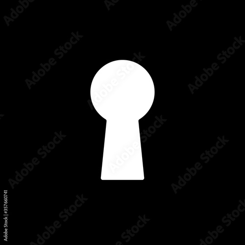 Keyhole silhouette on black background. Vector illustration