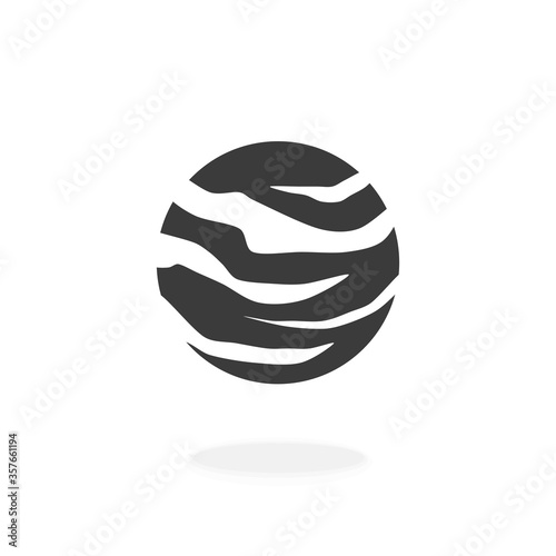 Alien Planet Icon Symbol Sign - Vector illustration icon black silhouette. © grimgram