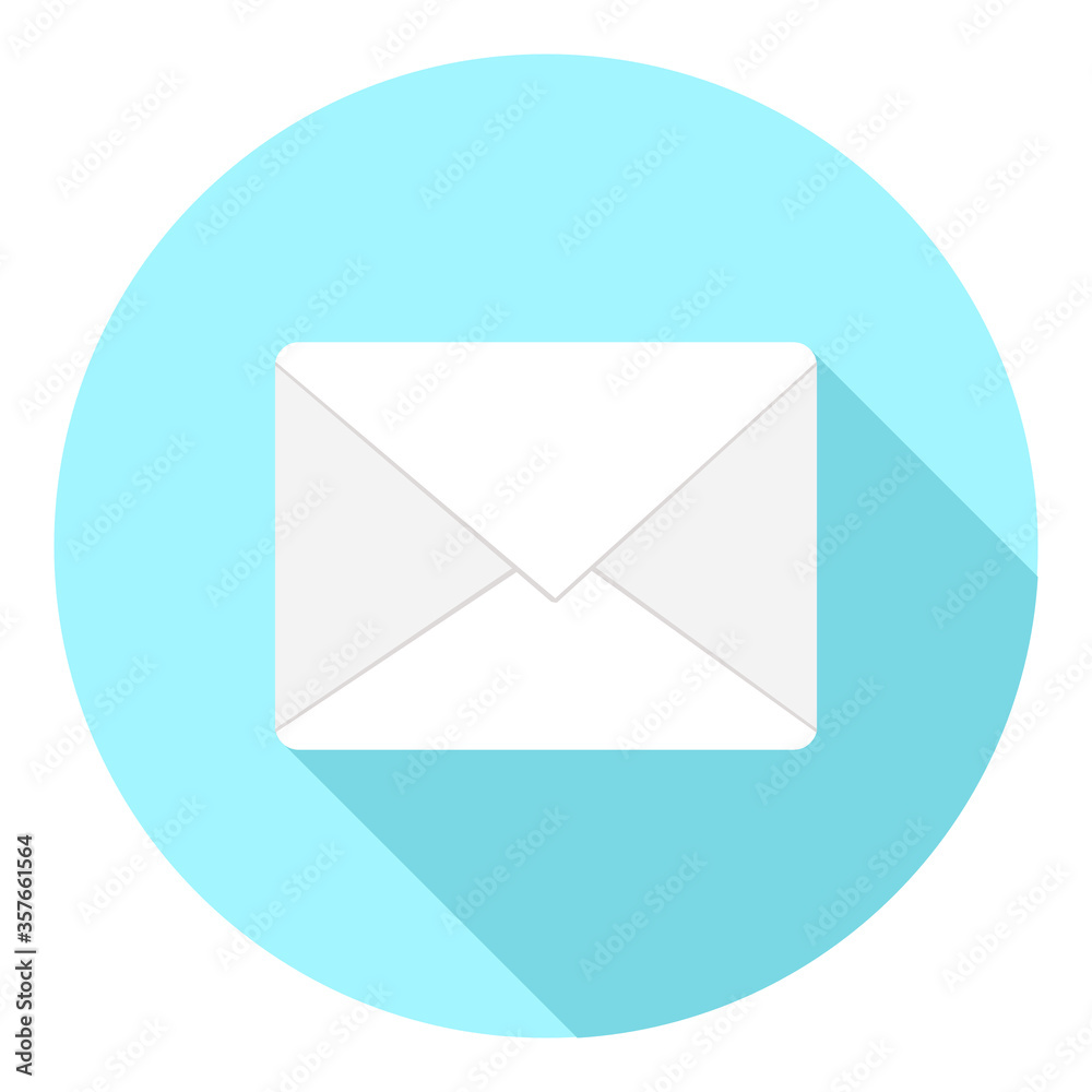 Envelope Post Email Sign Symbol - Flat Icon Long Shadow Vector Illustration. Envelope Post Email Sign Symbol - Flat Icon Long Shadow Vector Illustration.