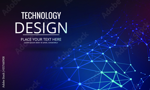 Abstract polygonal Technology design background with connected dots and lines.concept of digital Internet connection technology,abstract sense of science and technology.Vector illustration eps 10.