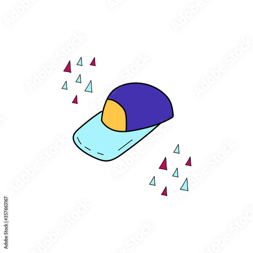 Sports cap. Head summer hat. Vector illustration