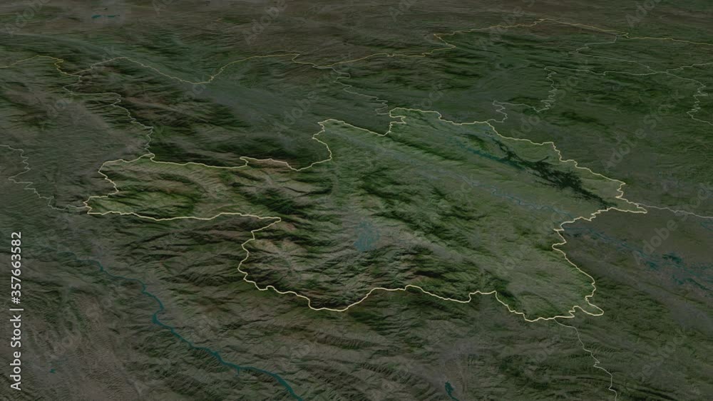 Yên Bái, province with its capital, zoomed and extruded on the satellite map of Vietnam in the conformal Stereographic projection. Animation 3D Yên Bái, province with its capital, zoomed and extruded on the satellite map of Vietnam in the conformal Stereographic projection. Animation 3D