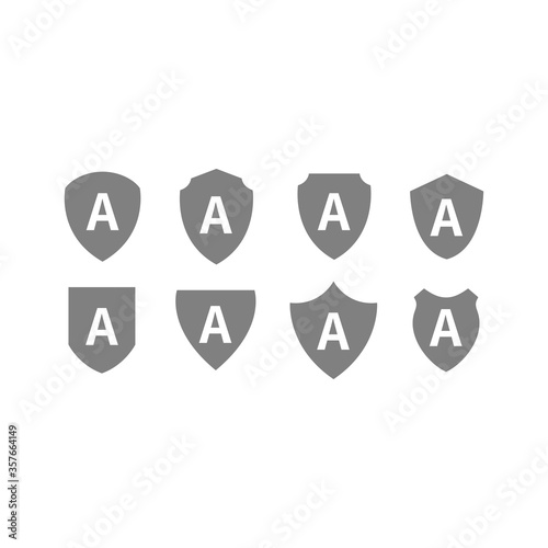 letter A on the shield logo icon