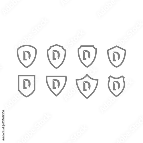 letter D on the shield logo icon