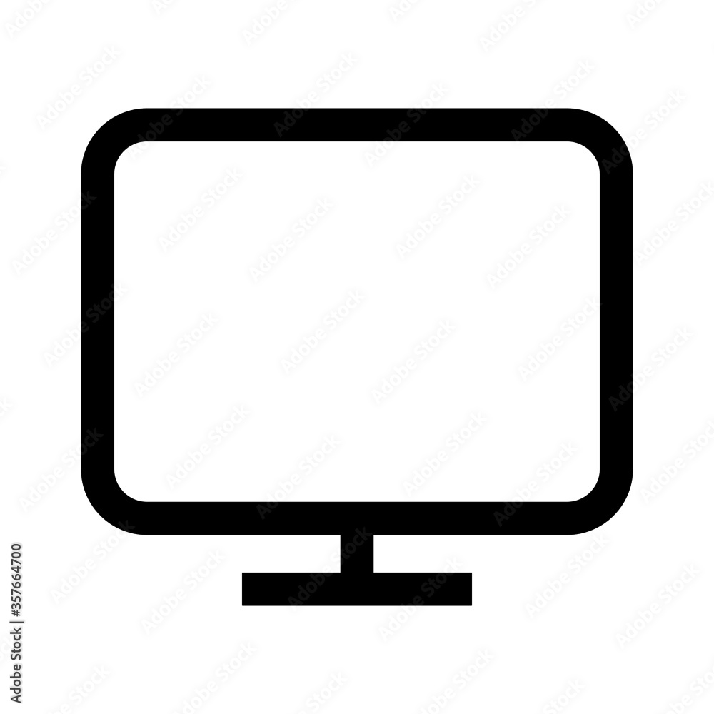 monitor led tv icon vector isolated white monitor led tv icon vector isolated white