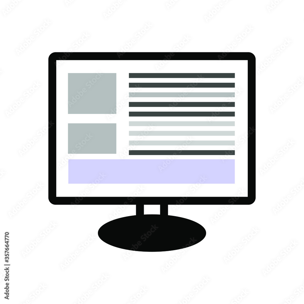 dekstop news icon isolated white dekstop news icon isolated white