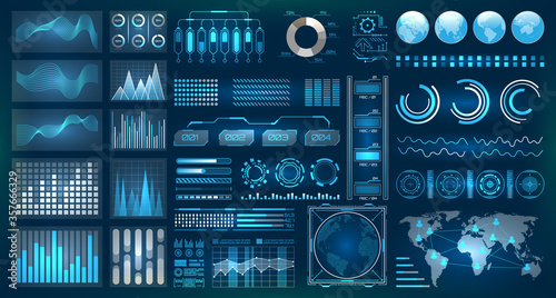 Futuristic Interface HUD Design, Infographic Elements,Tech and Science, Analysis Theme