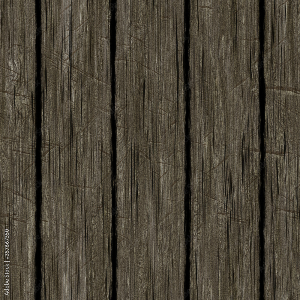 Fototapeta premium Digitally rendered illustration of seamless wooden planks that are very rough.