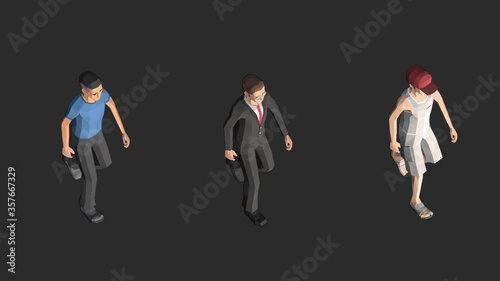 Wallpaper Mural Character Man walking looping animation with Alpha Channel isometric Torontodigital.ca