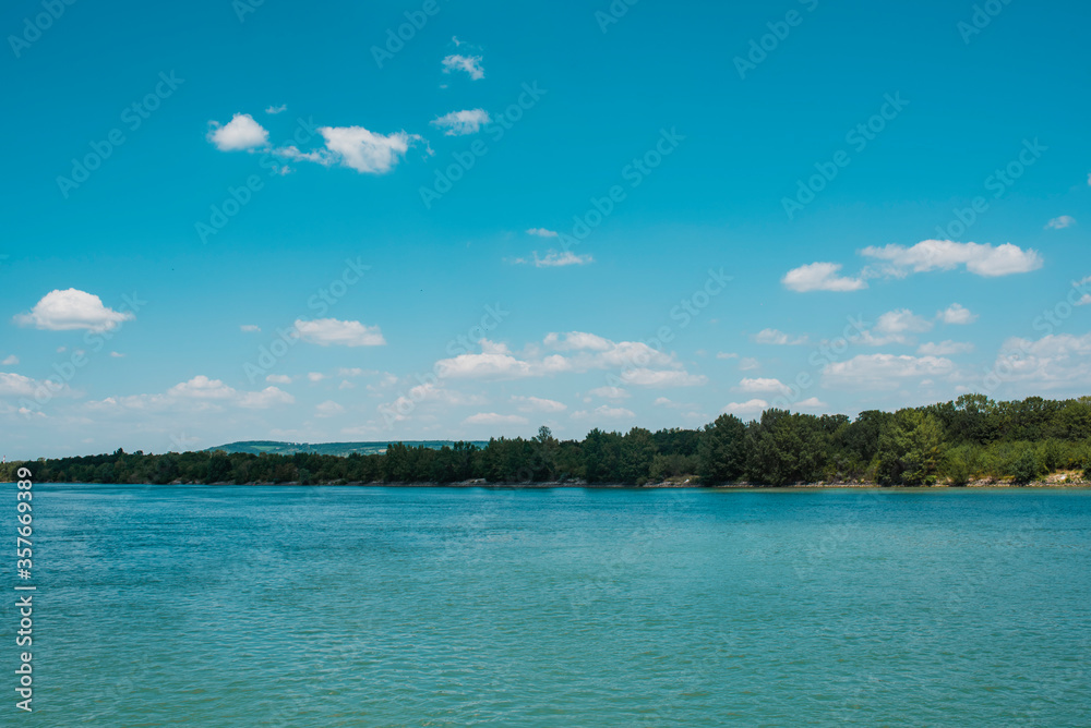 Photo of a seashore in the distance. Photo of a seashore in the distance.