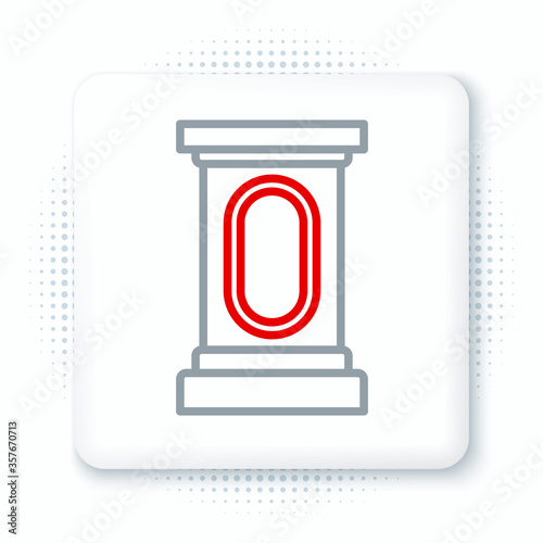 Line Stage stand or debate podium rostrum icon isolated on white background. Conference speech tribune. Colorful outline concept. Vector