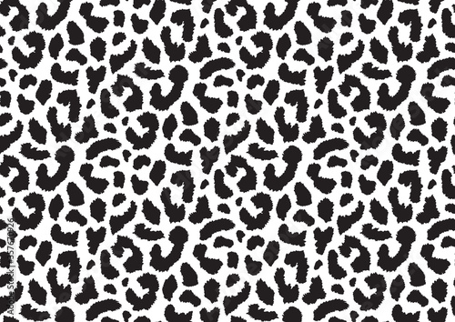 Abstract styled animal skin leopard seamless pattern design. Jaguar, leopard, cheetah, panther fur. Black and white seamless