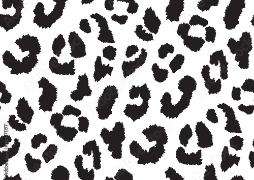 Abstract styled animal skin leopard seamless pattern design. Jaguar  leopard  cheetah  panther fur. Black and white seamless
