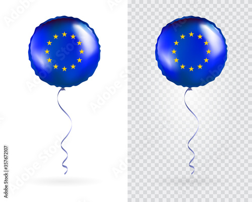 Foil Round Shaped Balloons in Vector as Europe National Flag