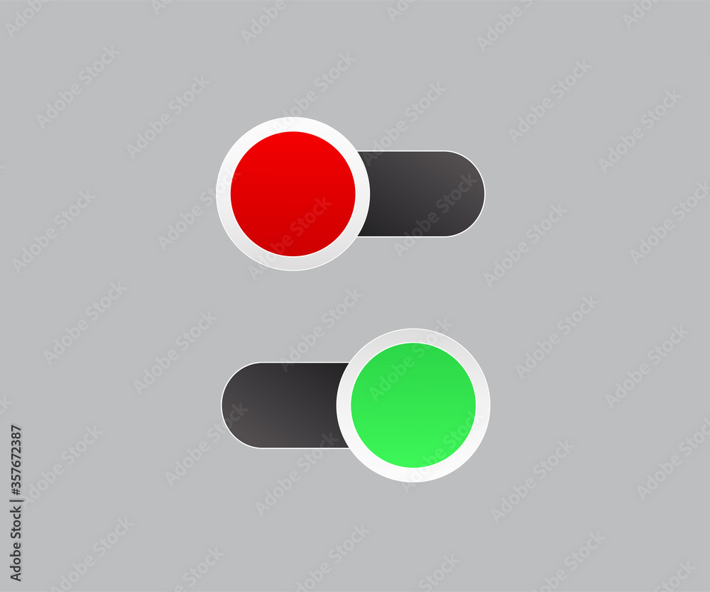 On and Off Toggle Switch Buttons Modern Devices User Interface Vector Graphic Design On and Off Toggle Switch Buttons Modern Devices User Interface Vector Graphic Design