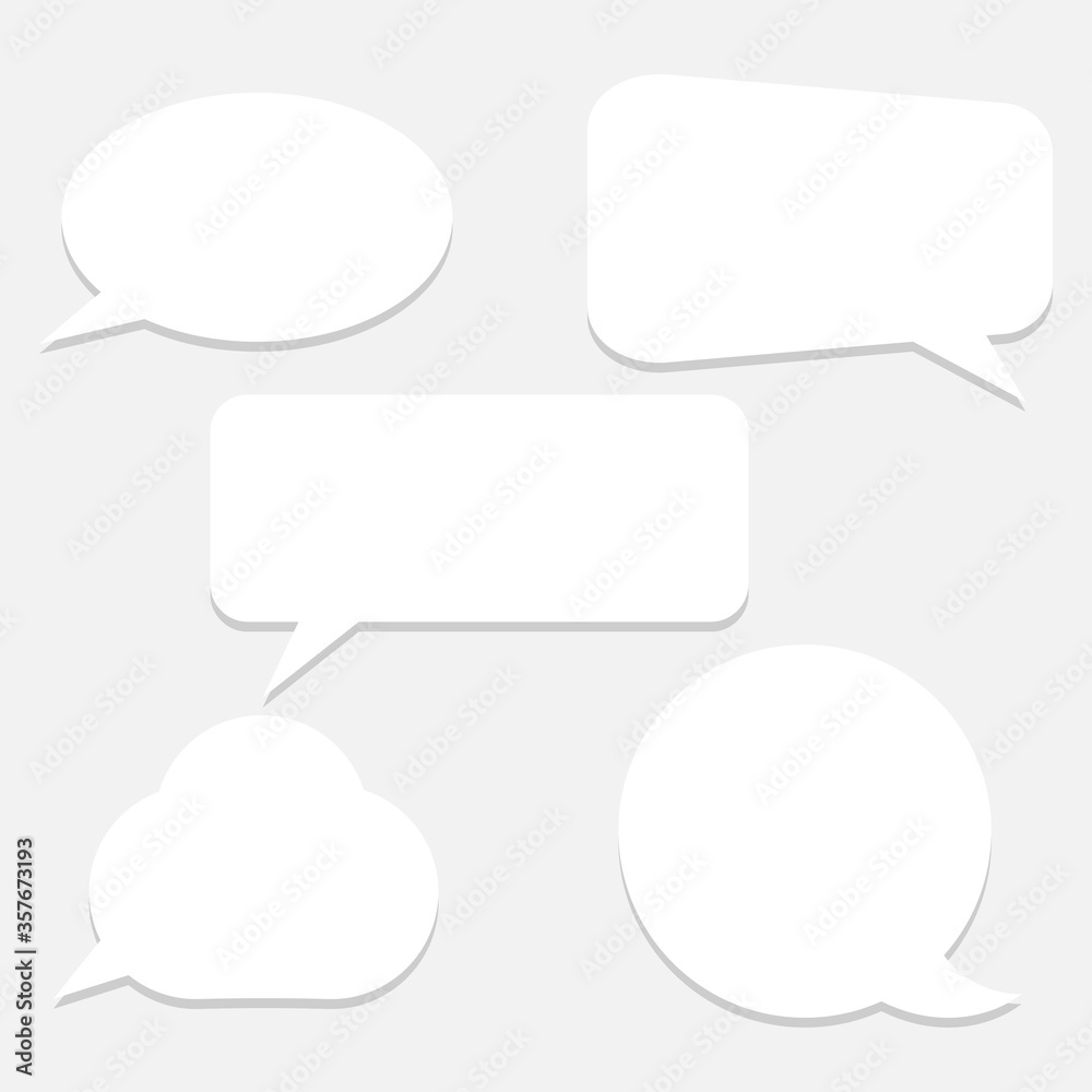 Set of speech bubbles icon isolated on white background. Vector illustration. Set of speech bubbles icon isolated on white background. Vector illustration.