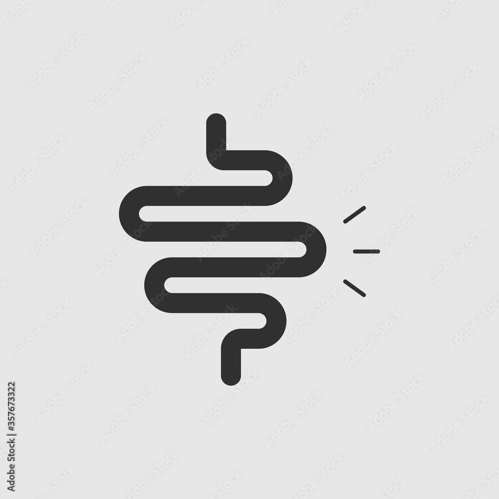 Intestine organ vector line icon isolated on white background. Vector illustration. Intestine organ vector line icon isolated on white background. Vector illustration.