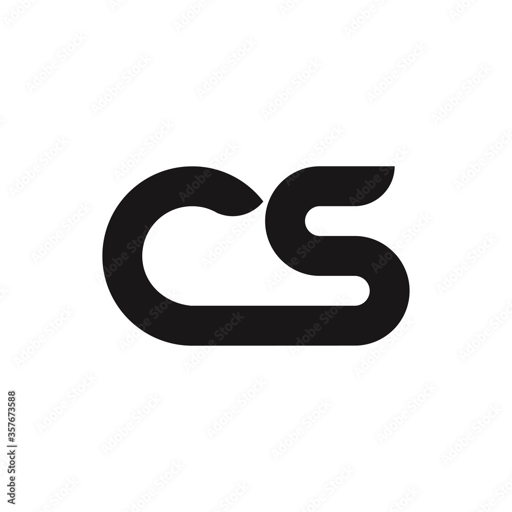 CS Letter Logo Design With Simple style