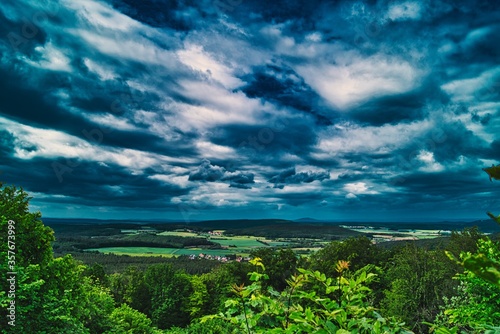 Wolken, Himmel, Burg, Pflanzen, Aussicht, Landschaft