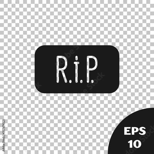 Black Speech bubble rip death icon isolated on transparent background. Vector